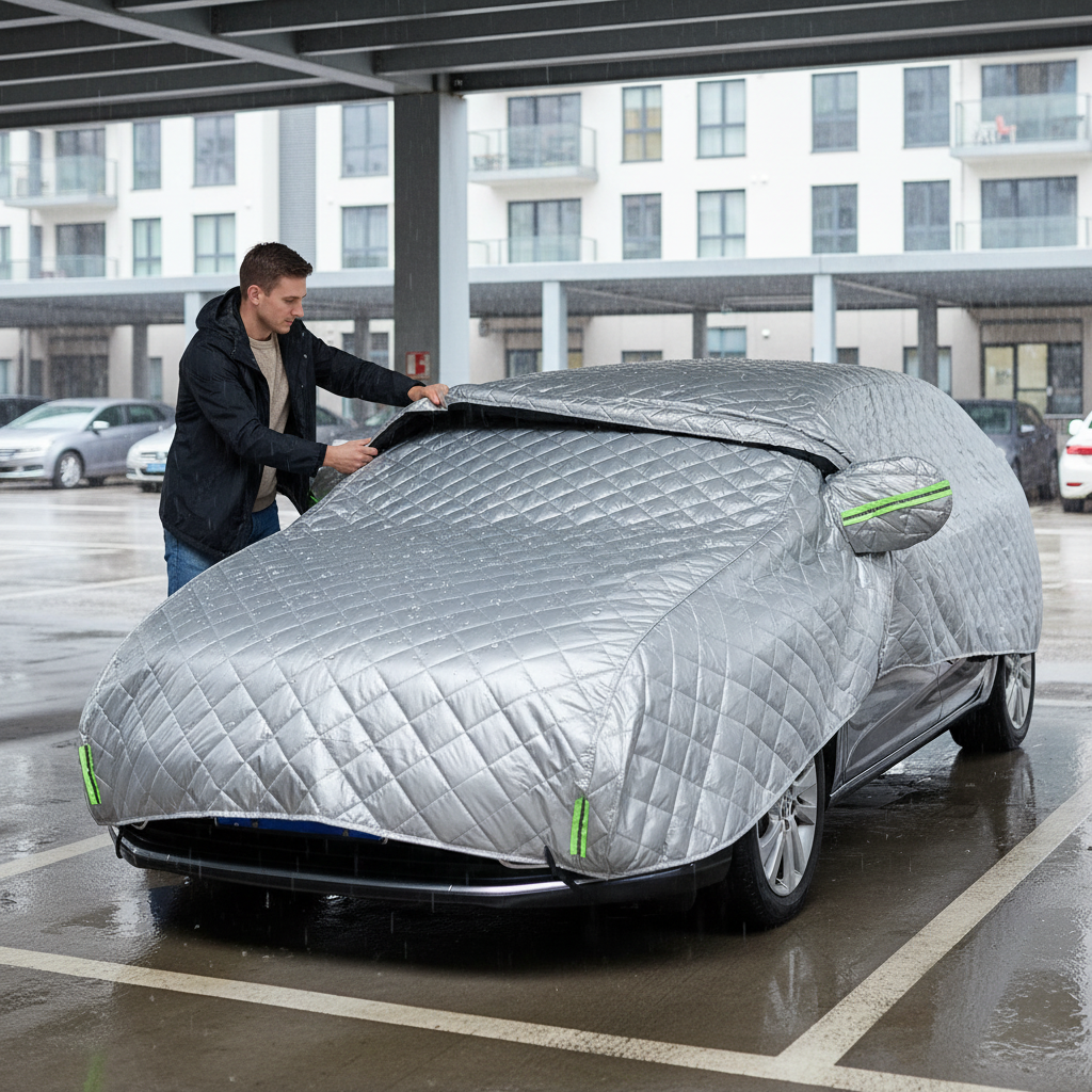 Car Cover Against Hail, Windshield Hail Protector Car Cover, Thicken Hail Cover for SUV, Hail Blanket,Dustproof Snowproof for Sedan and Hatchback (Silver,SUV)